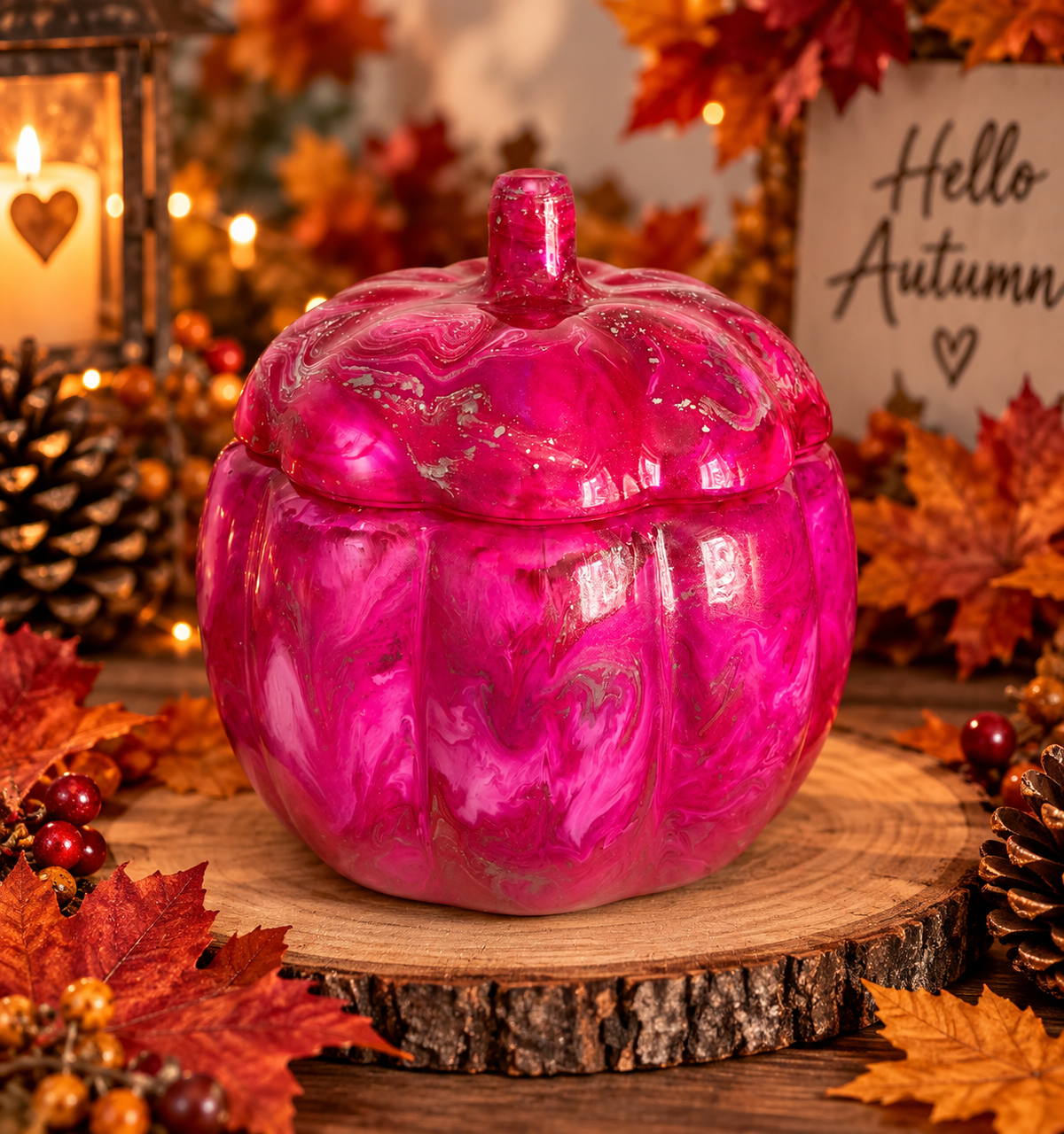 Glass pumpkin jars
